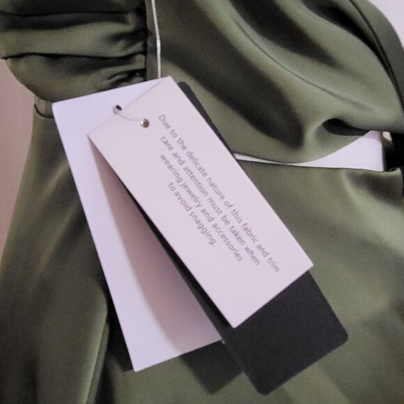 Seni & Cade Night dress olive halter dress banded waist size xl new with tags - Picture 6 of 7